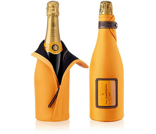 The Veuve Clicquot label combines its anchor heritage mark with beautifully set typography